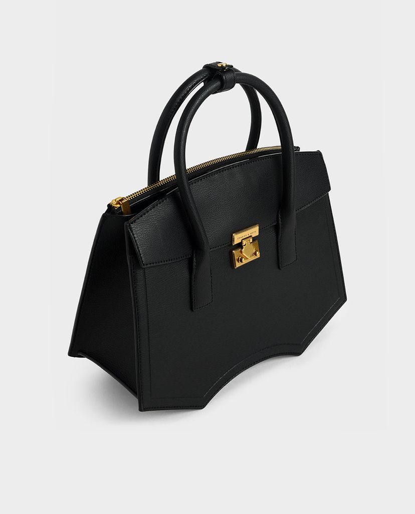 CHARLES & KEITH - Túi xách tay nữ đa giác Double Handle Sculptural
