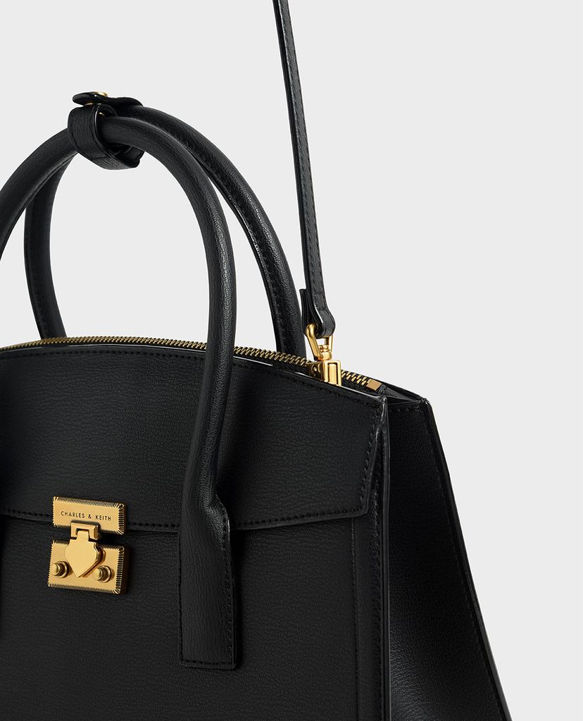 CHARLES & KEITH - Túi xách tay nữ đa giác Double Handle Sculptural