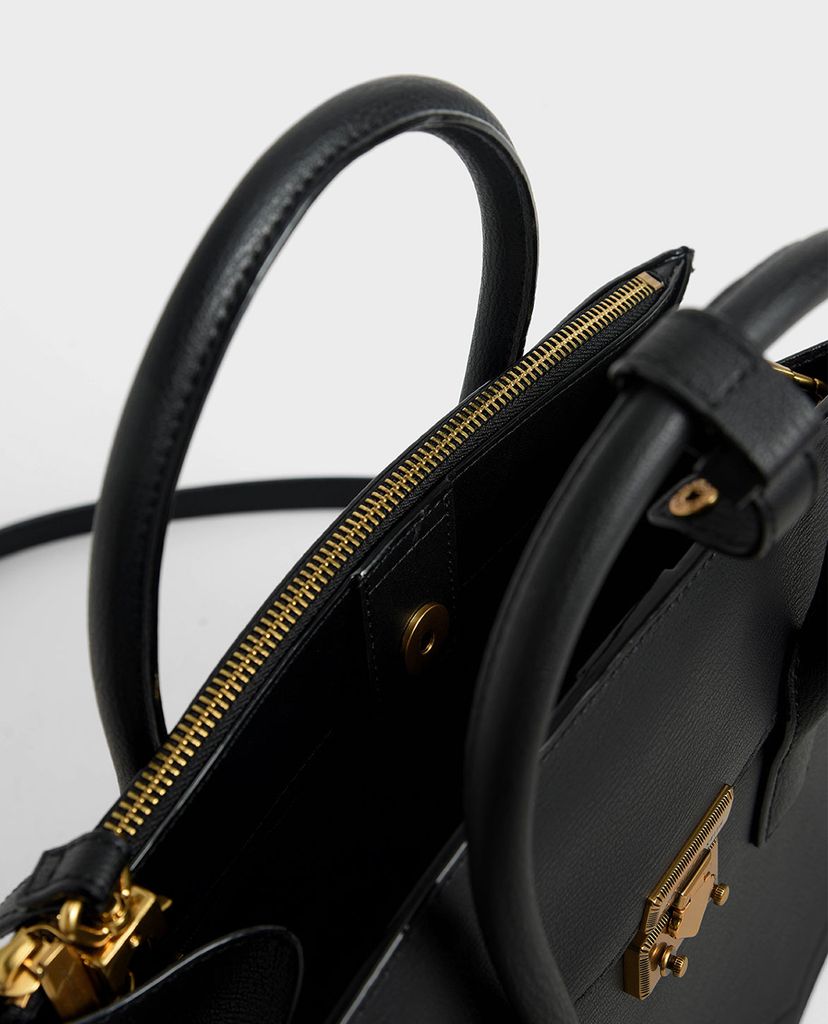 CHARLES & KEITH - Túi xách tay nữ đa giác Double Handle Sculptural