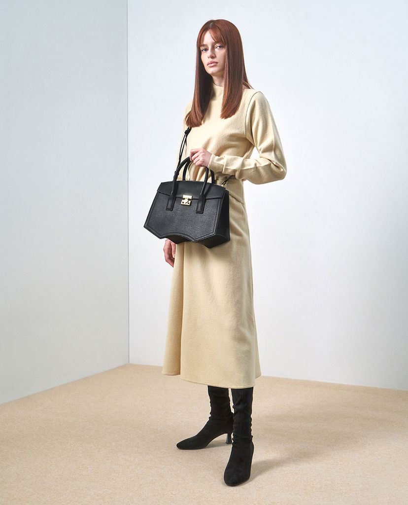 CHARLES & KEITH - Túi xách tay nữ đa giác Double Handle Sculptural