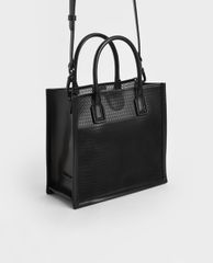CHARLES & KEITH - Túi tote nữ hình vuông Double Handle