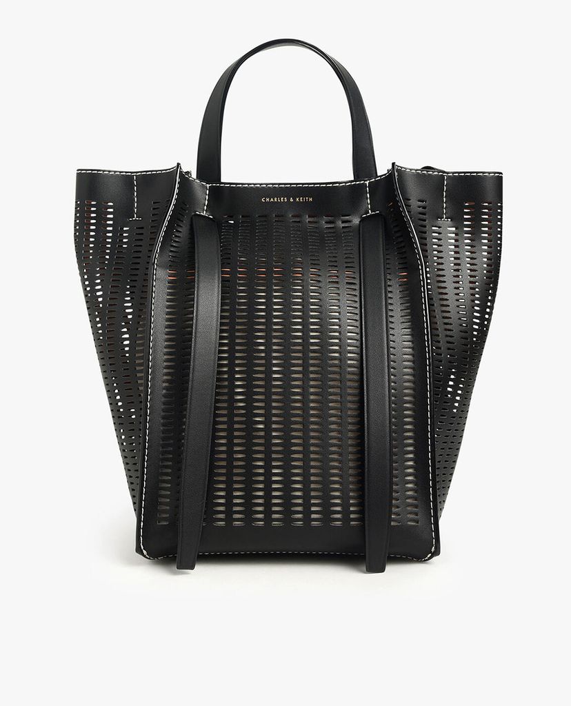CHARLES & KEITH - Túi đeo vai nữ hình thang Large Laser Cut