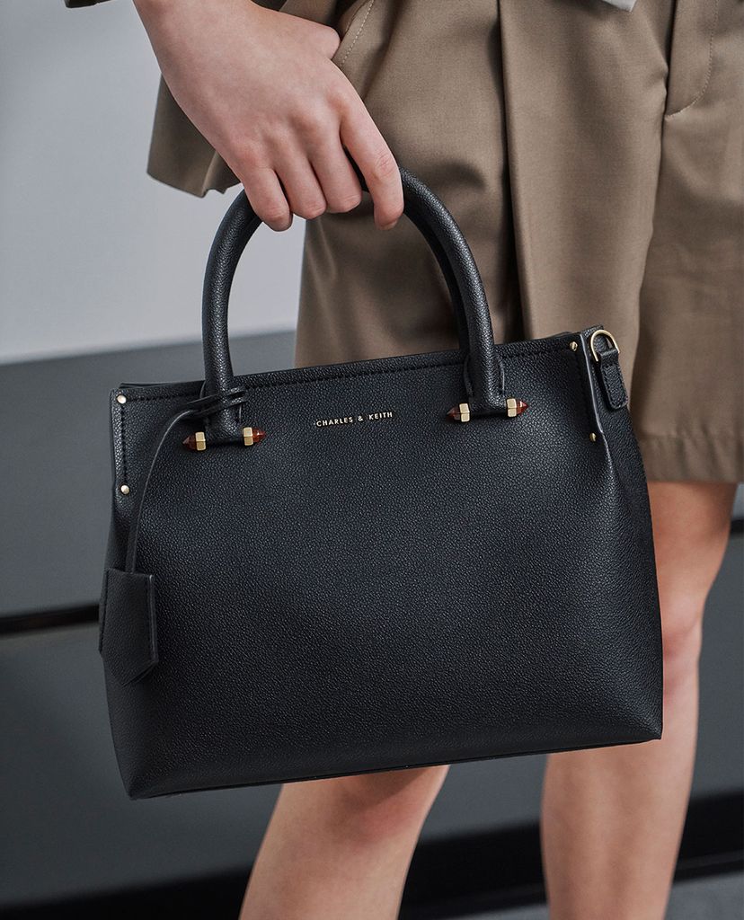 CHARLES & KEITH - Túi xách tay nữ chữ nhật Double Structured