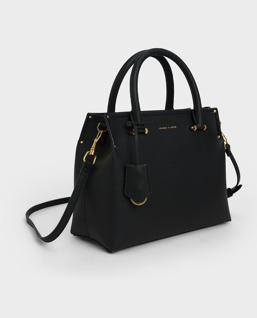 CHARLES & KEITH - Túi xách tay nữ chữ nhật Double Structured