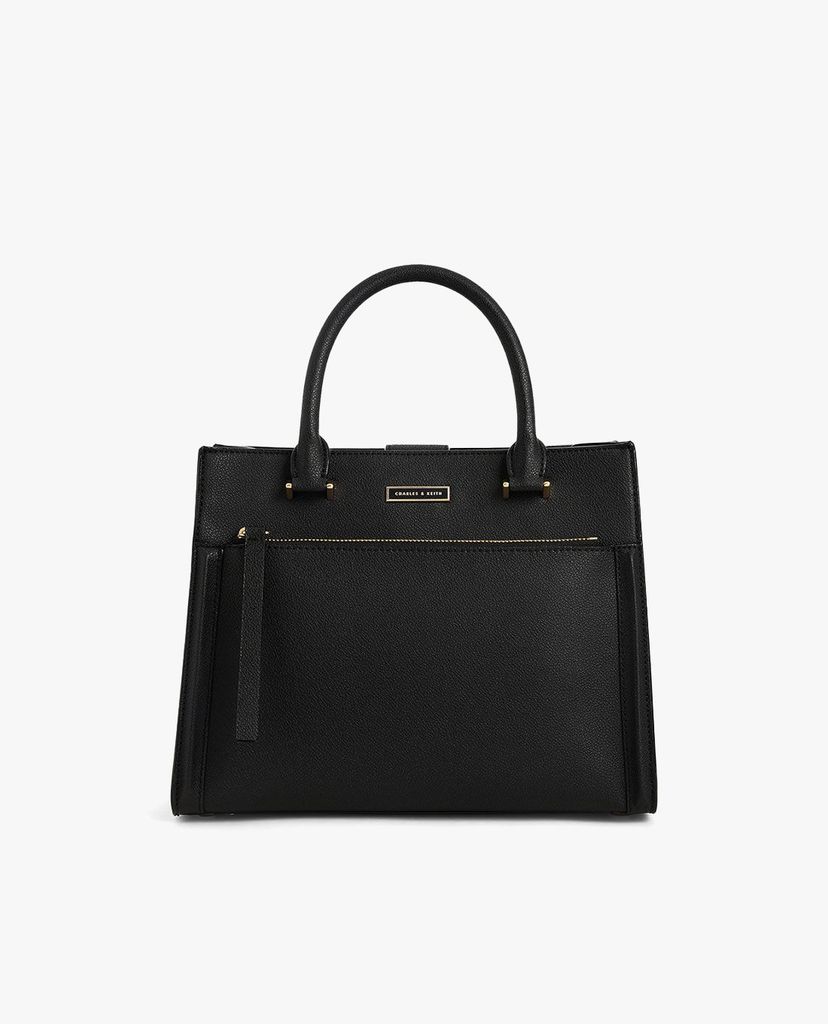 CHARLES & KEITH - Túi xách nữ chữ nhật Double Handle Front Zip Tote