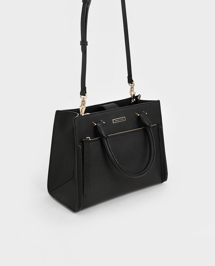 CHARLES & KEITH - Túi xách nữ chữ nhật Double Handle Front Zip Tote