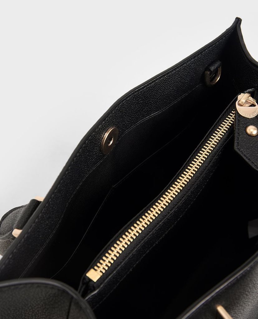 CHARLES & KEITH - Túi xách nữ chữ nhật Double Handle Front Zip Tote