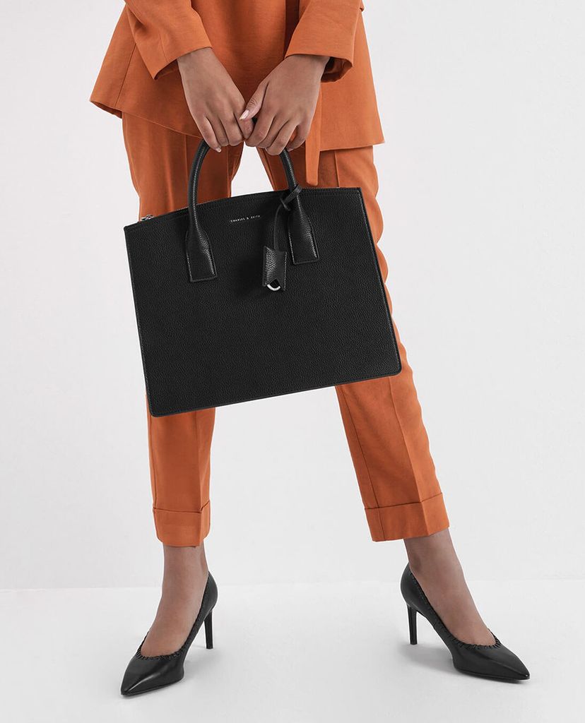 CHARLES & KEITH - Túi đeo vai nữ chữ nhật Large Structured
