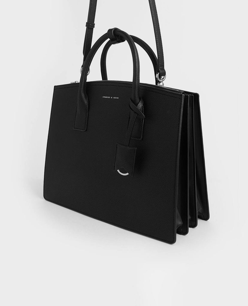 CHARLES & KEITH - Túi đeo vai nữ chữ nhật Large Structured