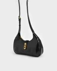 CHARLES & KEITH - Túi đeo vai nữ hình thang Metallic Accent Hobo