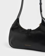 CHARLES & KEITH - Túi đeo vai nữ hình thang Metallic Accent Hobo