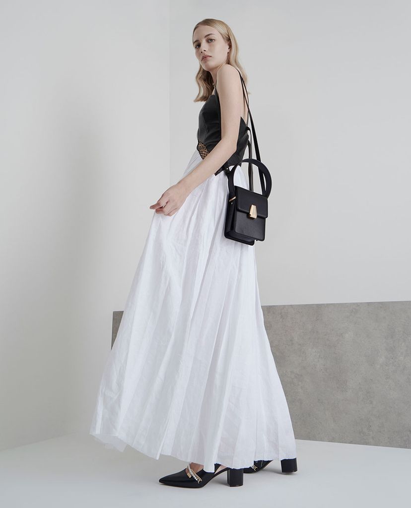 CHARLES & KEITH - Túi đeo chéo nữ chữ nhật Elongated Front Flap
