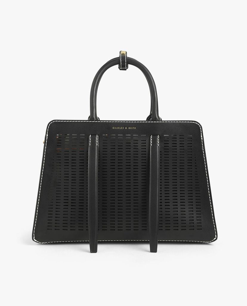 CHARLES & KEITH - Túi xách tay hình thang Large Laser Cut