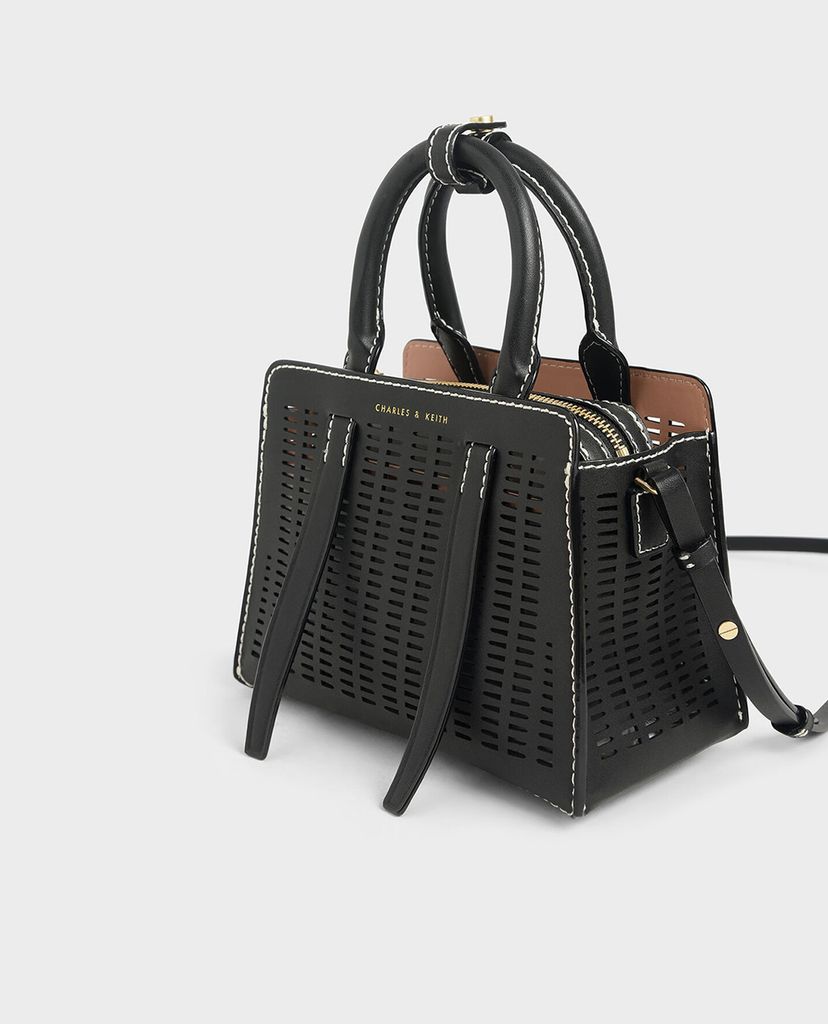CHARLES & KEITH - Túi xách tay nữ chữ nhật Croc Effect
