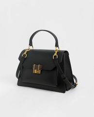 CHARLES & KEITH - Túi xách tay hình thang Stone Embellished Geometric