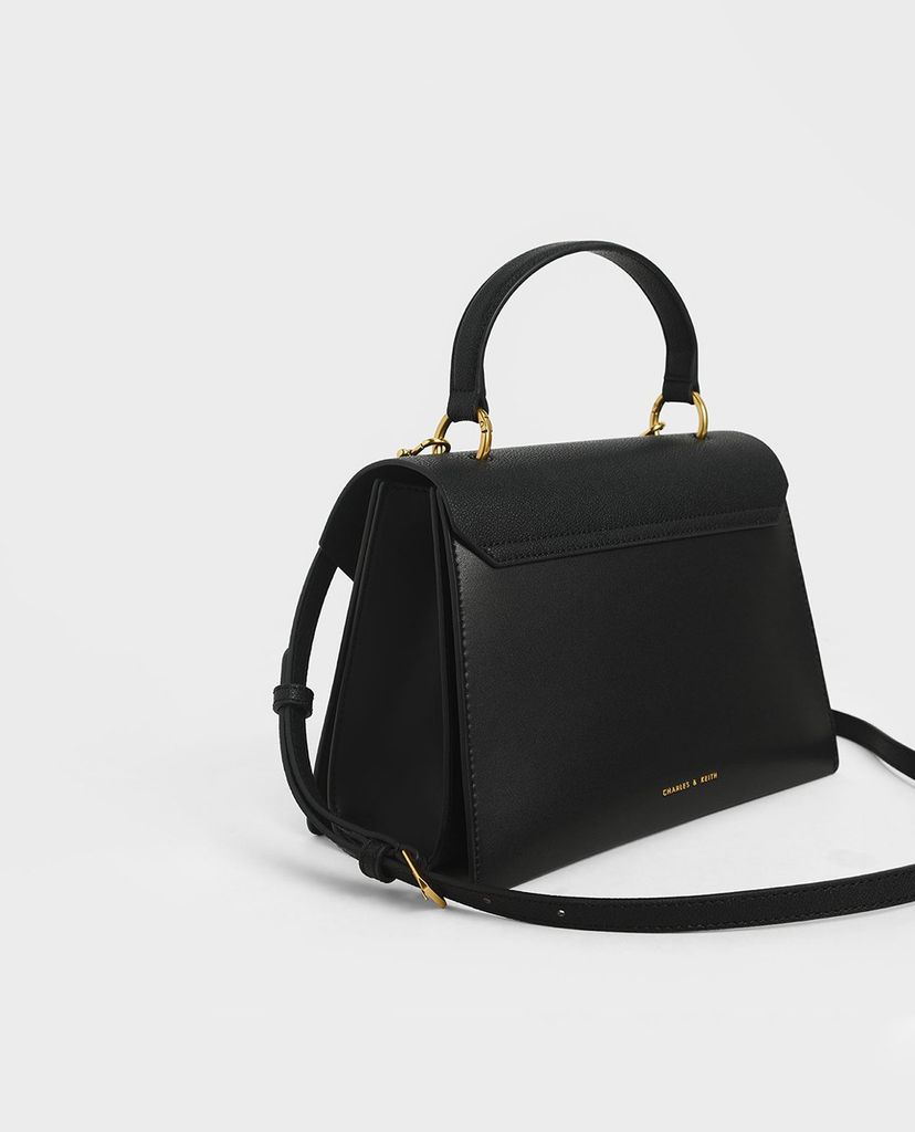 CHARLES & KEITH - Túi xách tay hình thang Stone Embellished Geometric