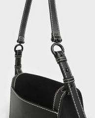 CHARLES & KEITH - Túi xách nữ nắp gập chữ nhật Turn Lock Chain
