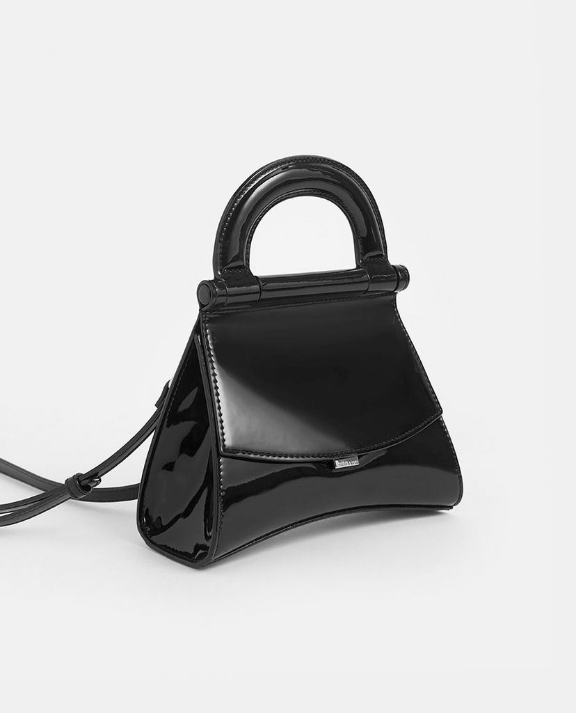 CHARLES & KEITH - Túi xách tay hình thang Patent Top