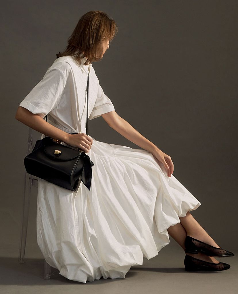 CHARLES & KEITH - Túi xách tay nữ chữ nhật Satin Pleated Scarf Trapeze