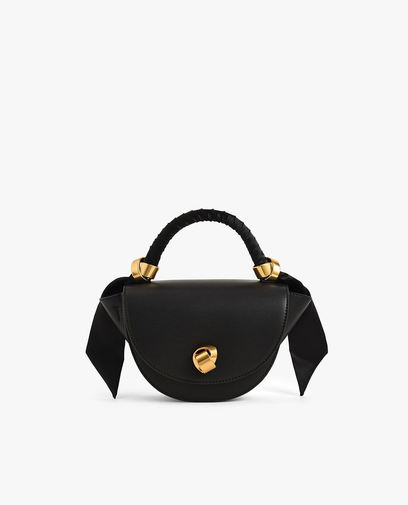 CHARLES & KEITH - Túi xách tay nữ hình bán nguyệt Satin Pleated Scarf