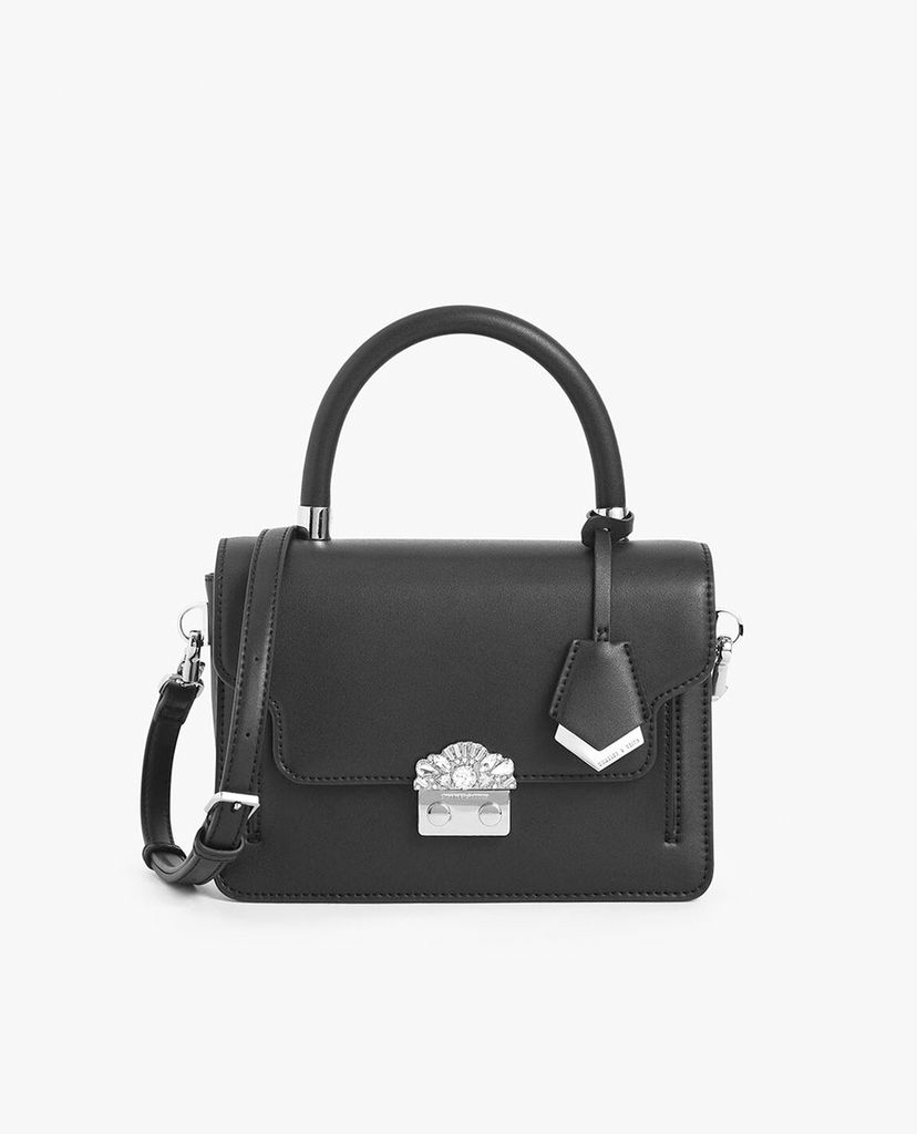 CHARLES & KEITH - Túi xách tay nữ chữ nhật Metal Buckle