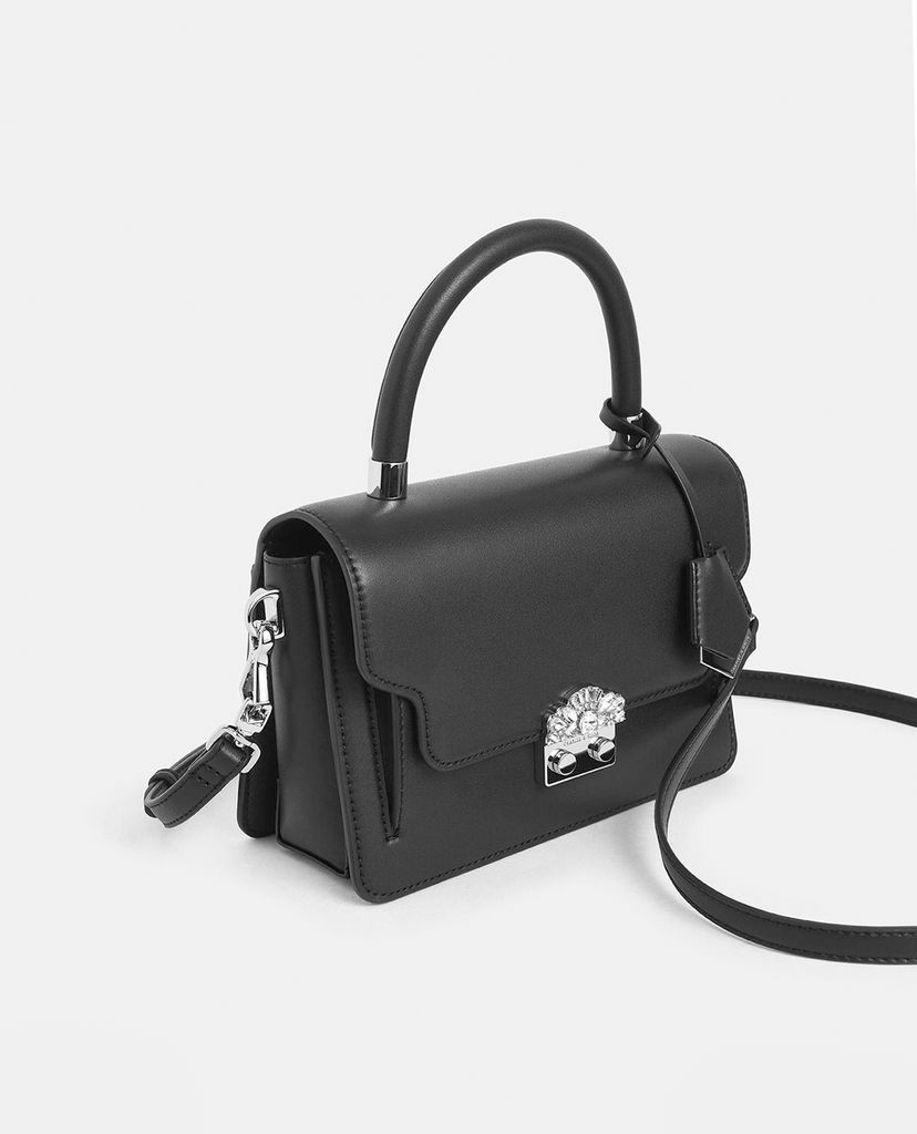 CHARLES & KEITH - Túi xách tay nữ chữ nhật Metal Buckle