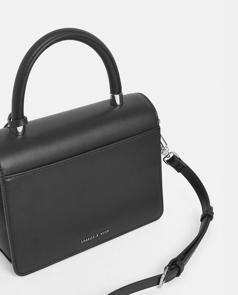 CHARLES & KEITH - Túi xách tay nữ chữ nhật Metal Buckle
