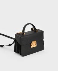 CHARLES & KEITH - Túi đeo vai phom chữ nhật Croc Effect Chain Shoulder