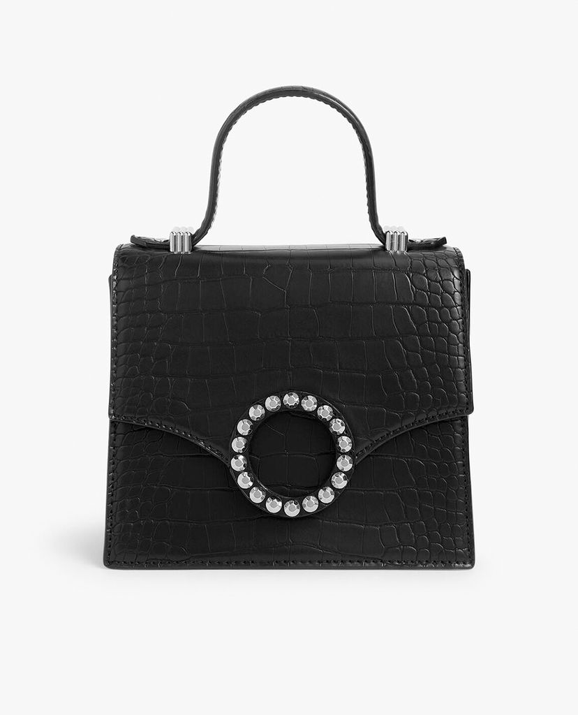 CHARLES & KEITH - Túi xách tay nữ Croc Effect Embellished Buckle