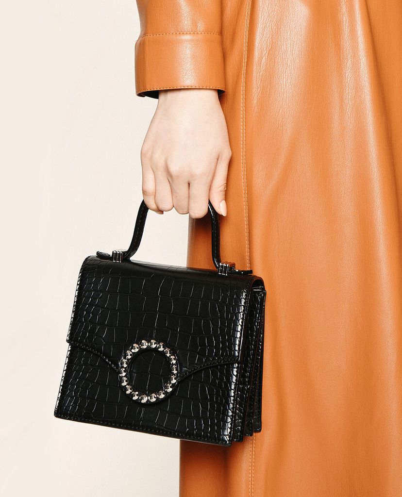 CHARLES & KEITH - Túi xách tay nữ Croc Effect Embellished Buckle