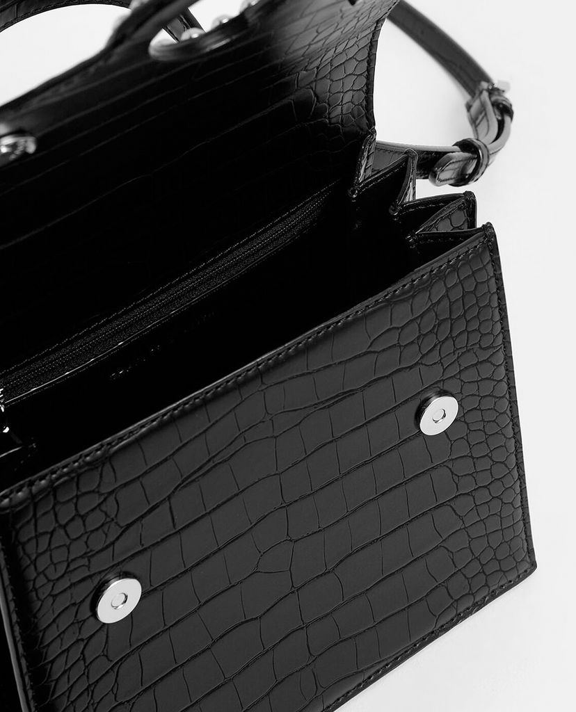 CHARLES & KEITH - Túi xách tay nữ Croc Effect Embellished Buckle
