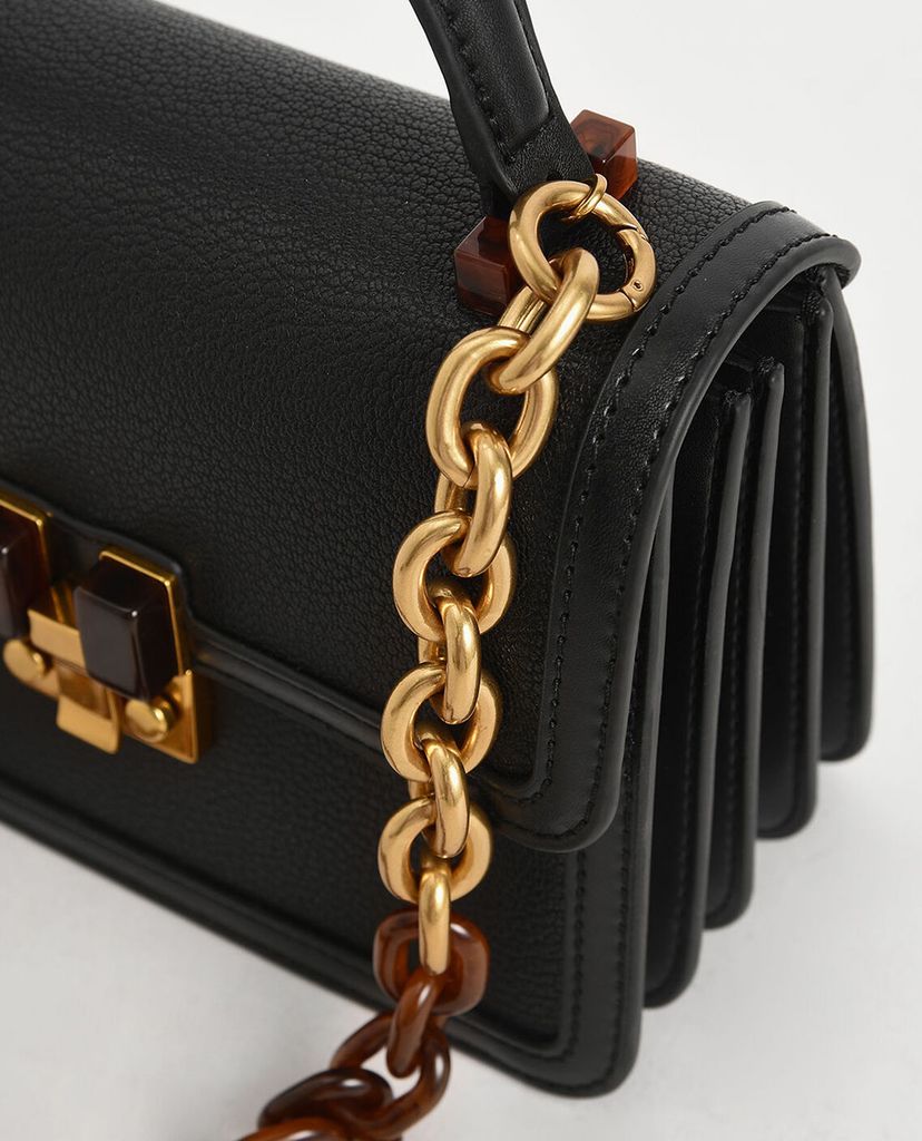 CHARLES & KEITH - Túi xách tay chữ nhật Small Chunky Chain Strap