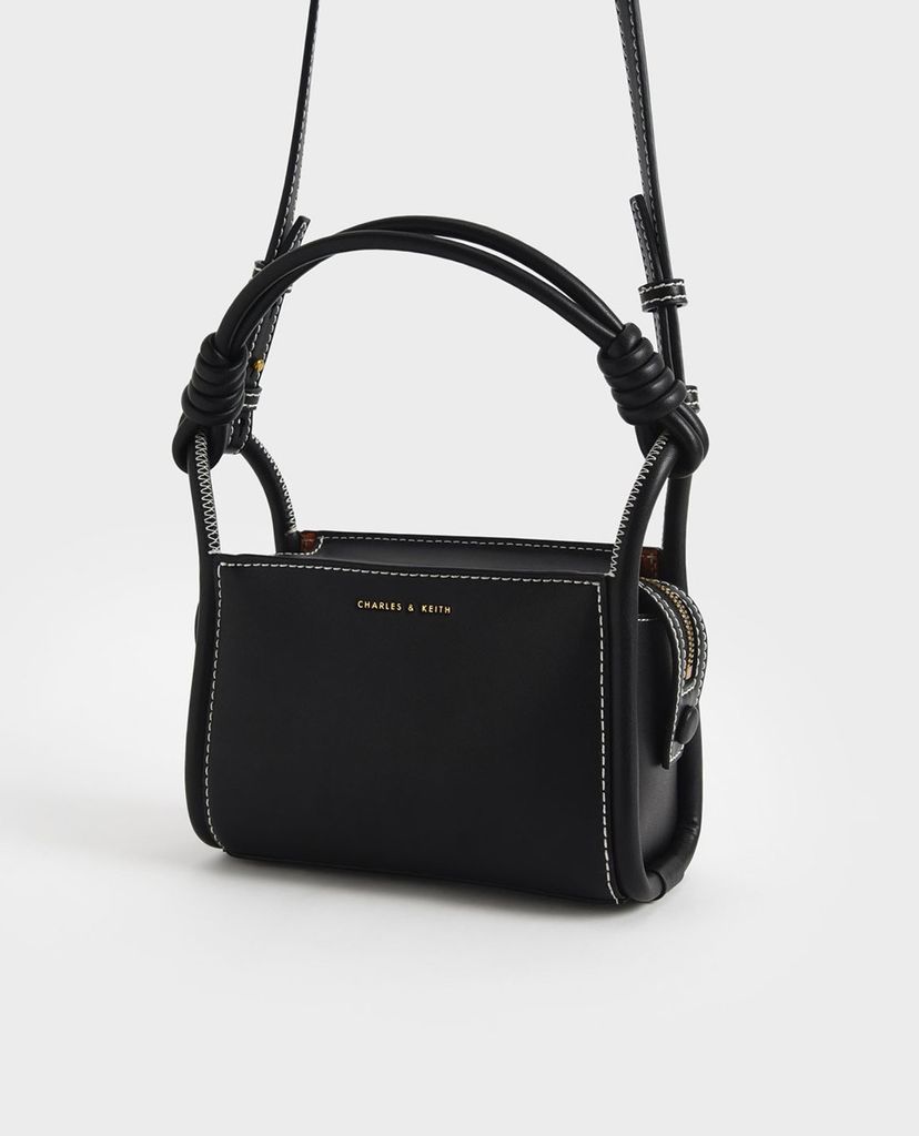 CHARLES & KEITH - Túi đeo vai nữ chữ nhật chi tiết tay cầm xoắn thời trang