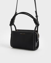 CHARLES & KEITH - Túi đeo vai nữ chữ nhật chi tiết tay cầm xoắn thời trang