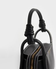 CHARLES & KEITH - Túi đeo vai nữ chữ nhật chi tiết tay cầm xoắn thời trang