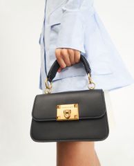 CHARLES & KEITH - Túi xách tay nữ hình chữ nhật Metallic Turn Lock
