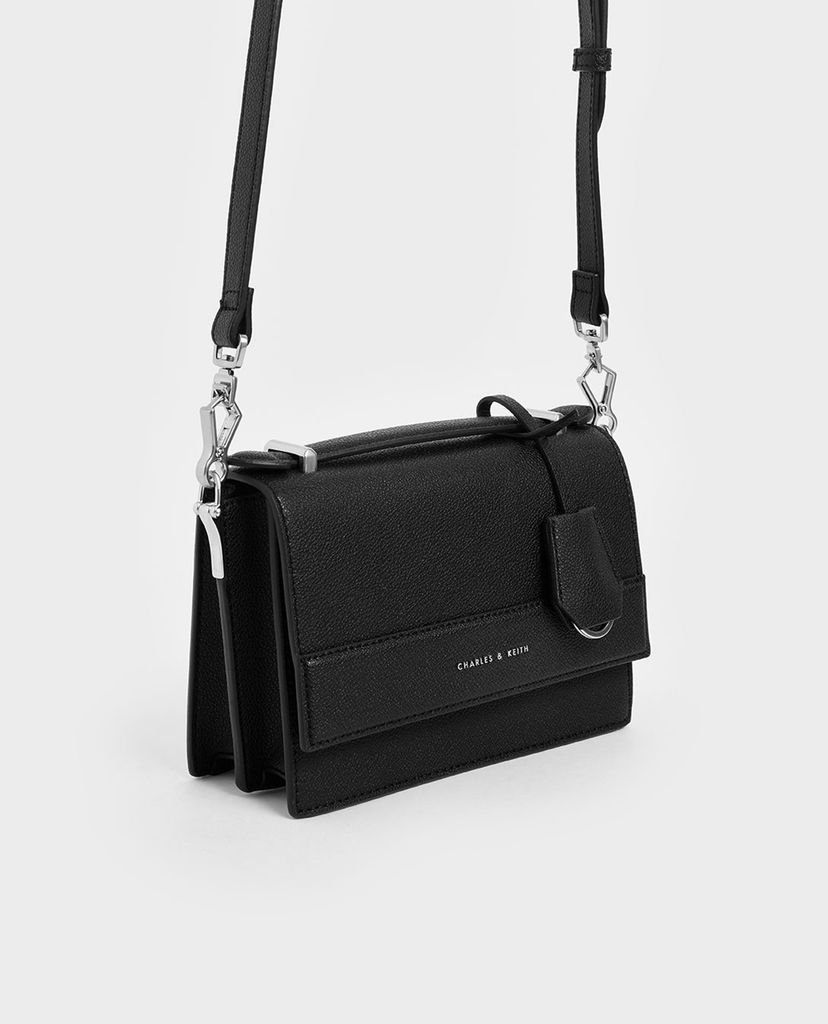 CHARLES & KEITH - Túi xách tay nữ chữ nhật Front Flap Top