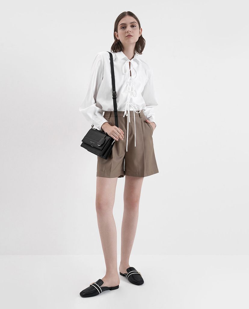 CHARLES & KEITH - Túi xách tay nữ chữ nhật Front Flap Top
