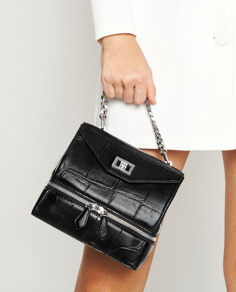 CHARLES & KEITH - Túi xách tay nữ phom vuông Two Way Zip
