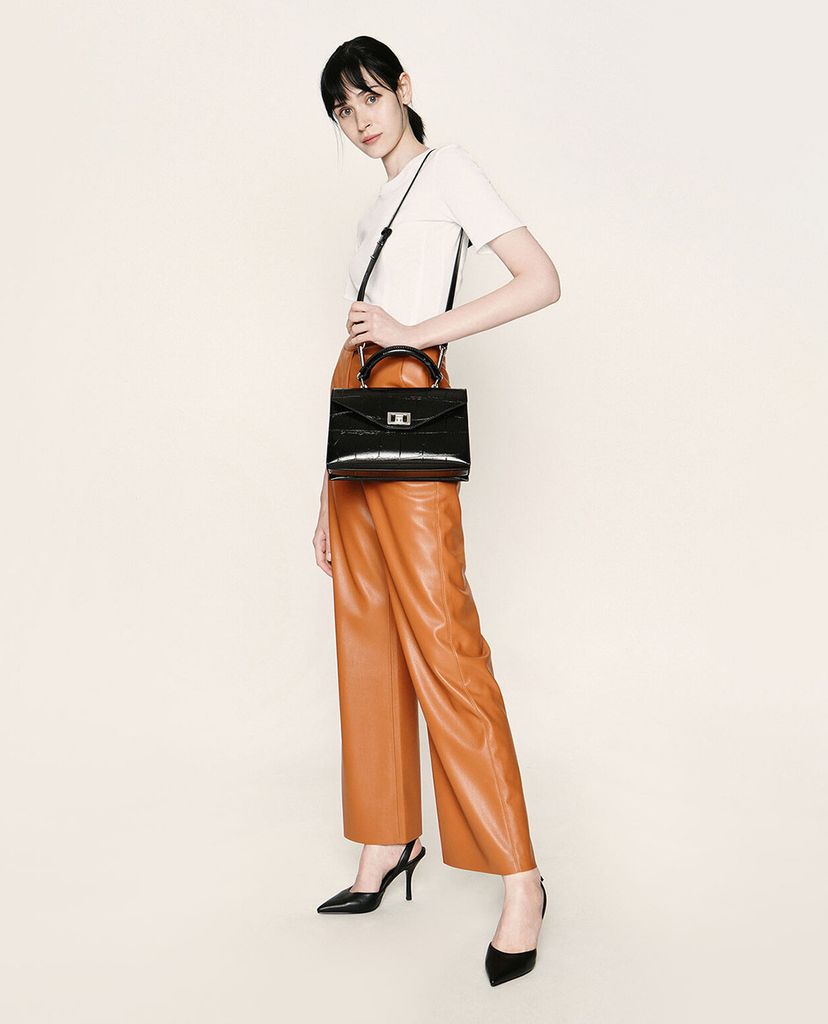 CHARLES & KEITH - Túi xách tay nữ chữ nhật Turn Lock