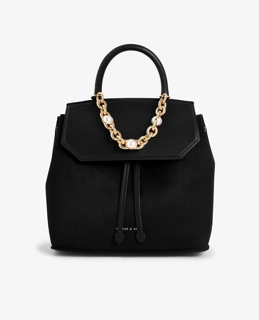 CHARLES & KEITH - Balo nữ rút dây Textured Chain Link