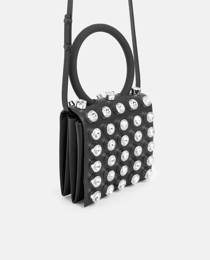 CHARLES & KEITH - Ví cầm tay nữ phom vuông Studded Wristlet