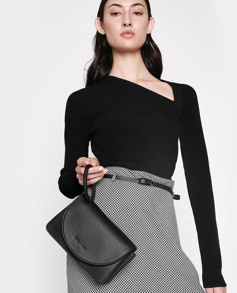CHARLES & KEITH - Ví cầm tay nữ chữ nhật Acrylic Handle Wristlet