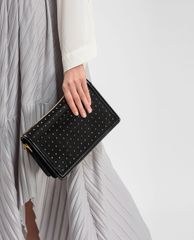 CHARLES & KEITH - Túi đeo chéo nữ chữ nhật phối đinh tán thời trang