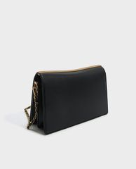 CHARLES & KEITH - Túi đeo chéo nữ chữ nhật phối đinh tán thời trang