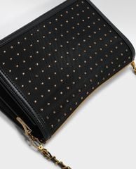 CHARLES & KEITH - Túi đeo chéo nữ chữ nhật phối đinh tán thời trang