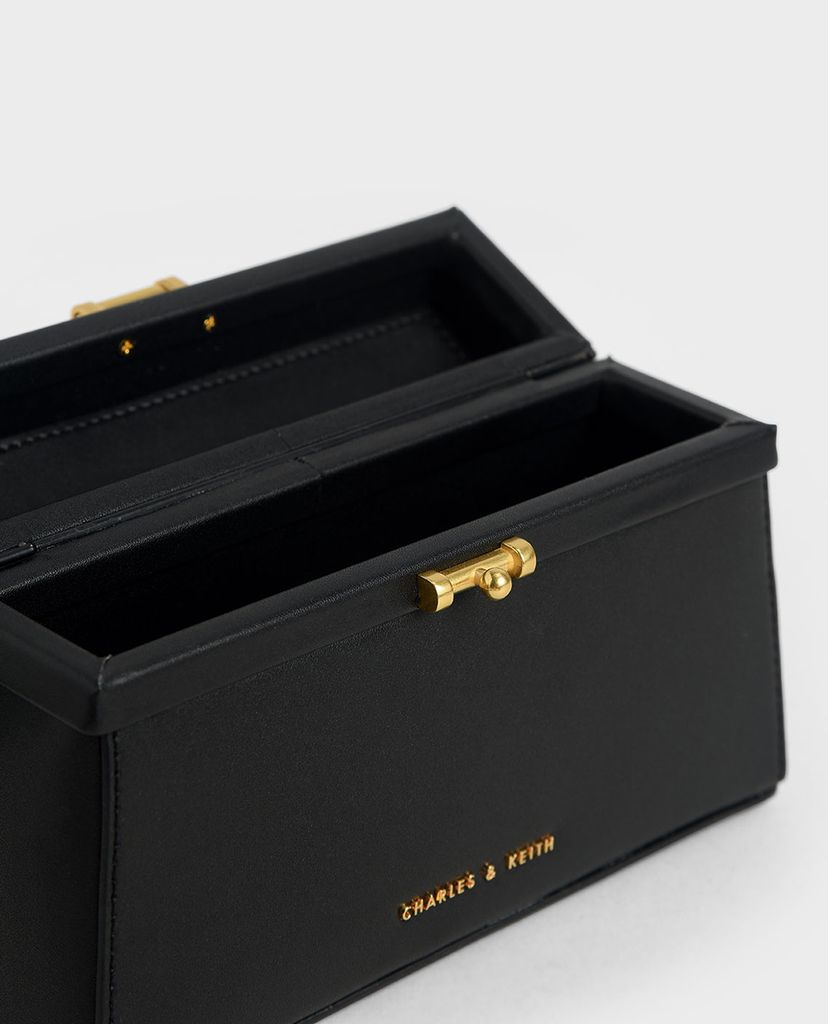CHARLES & KEITH - Túi đeo hông hình thang Croc Effect Trapeze