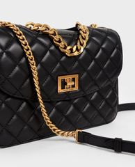 CHARLES & KEITH - Túi đeo chéo nữ chữ nhật Quilted Turn Lock