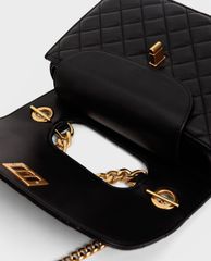 CHARLES & KEITH - Túi đeo chéo nữ chữ nhật Quilted Turn Lock