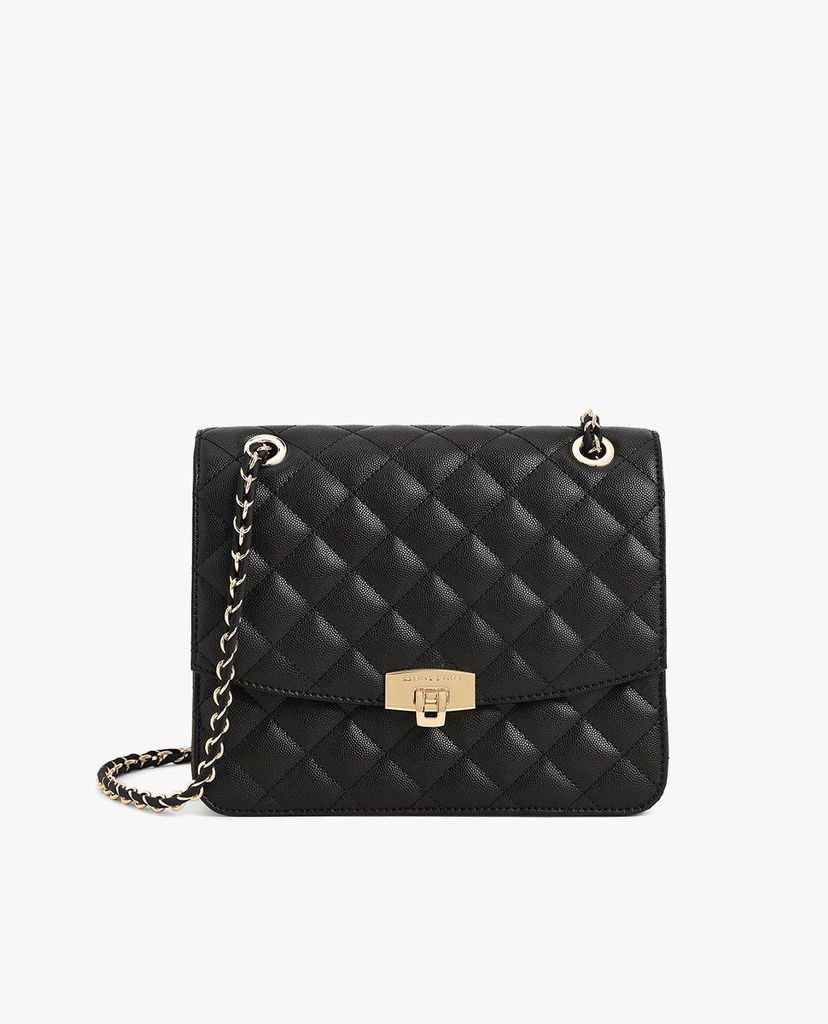 CHARLES & KEITH - Túi đeo vai nữ chữ nhật Quilted Chain Strap